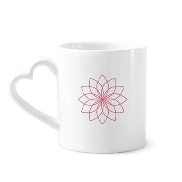 Imagem de Caneca de cerâmica com ilustração de linha de flores para café copo de coração de vidro