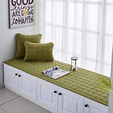 Imagem de Tapetes de área para janela saliente redonda xadrez coral veludo tapete macio antiderrapante lavável tapete decorativo sala de estar quarto infantil sala de estudo sofá de cabeceira varanda, verde, 80 * 200 cm