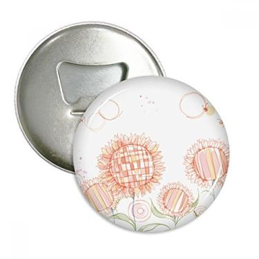 Imagem de Abridor de garrafas de geladeira, ímã de geladeira, flor, girassol, flor, pintado, à mão, emblema multifuncional