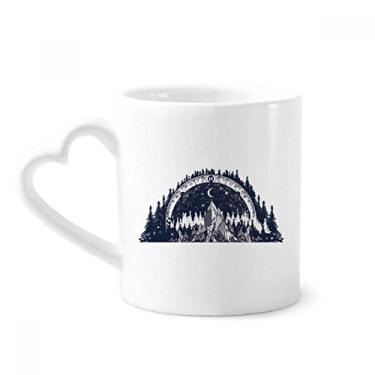 Imagem de Caneca Iceberg Forest Moon Art Pattern Coffee Ceramic Drinkware Copo de coração de vidro