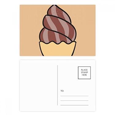 Imagem de Conjunto de cartão postal de chocolate aveia doce sorvete cartão de agradecimento