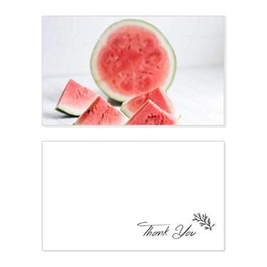 Imagem de Foto de frutas de verão melancia fresca cartão de agradecimento papel de aniversário saudação apreciação de casamento