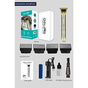 Imagem de DALING Aparador de Cabelo Profissional para Homens e Mulheres, com Visor Recarregável Dourado, Aparador de Barba e Barba, Salão de Corte Sem Fio Recarregável