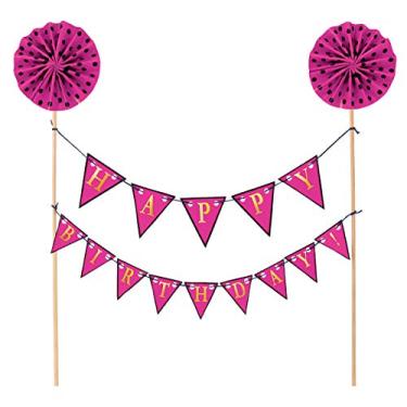 Imagem de amscan Pink Happy Birthday Cake Pick