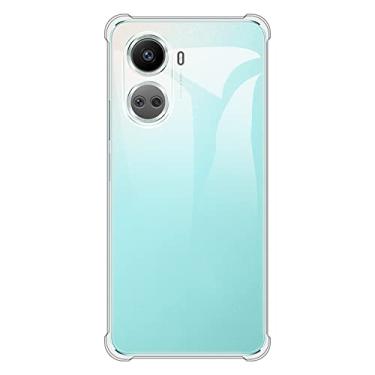 Imagem de Capa para Huawei Nova 10 SE, capa traseira de TPU macio à prova de choque de silicone anti-impressões digitais capa protetora de corpo inteiro para Huawei Nova 10 SE (6,67 polegadas) (transparente)