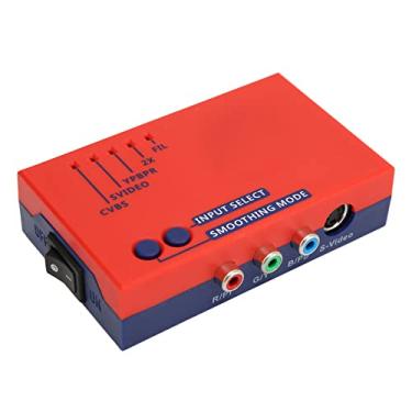 Imagem de A V para Hdmi Converter, 480p 576p Zero Latency Retroscaler2x Line Doubler Suporta Ntsc e Pal Signals Line Multiplier for Retro Game Console N64 Md1 Md2 (Vermelho)