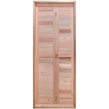 Imagem de Porta de Madeira Camarão 213x74cm com Marco Batente 14cm Ewk P39 Rondosul Natural