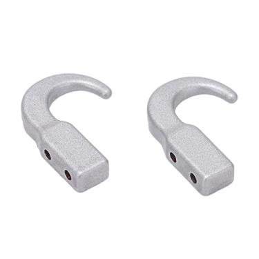 Imagem de Shanrya Gancho de reboque de simulação RC, gancho de reboque de metal RC confiável liga de zinco profissional durável com parafuso para SCX10 (prata)