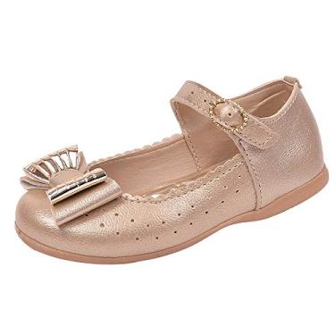 Imagem de Sapatilha Boneca Infantil Menina Laço Metalizado Dourada