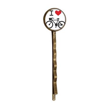 Imagem de I Love Red Heart Bicycle Pattern Retro Metal Hair Bobby Pin Headwear