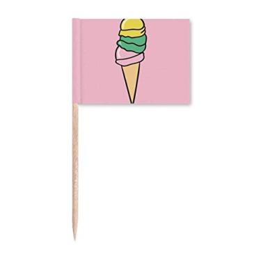 Imagem de Bandeiras de palito de sorvete rosa amarelo verde e rosa