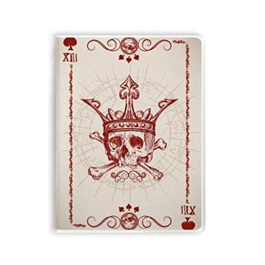 Imagem de Caderno de cartas de pôquer com estampa de corações, coroa vermelha, capa de goma