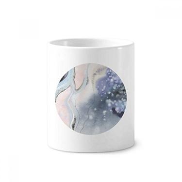 Imagem de Tinta abstrata aquarela sombreada escova de dentes, suporte para caneta, copo de cerâmica