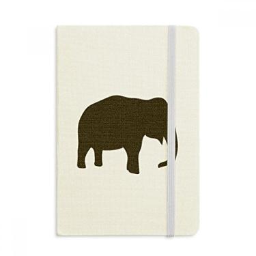 Imagem de Caderno de retrato de animal fofo de elefante preto, capa dura de tecido, diário clássico