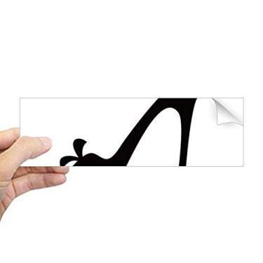 Imagem de DIYthinker Salto alto preto flor silhueta padrão retangular para-choque adesivo notebook janela decalque