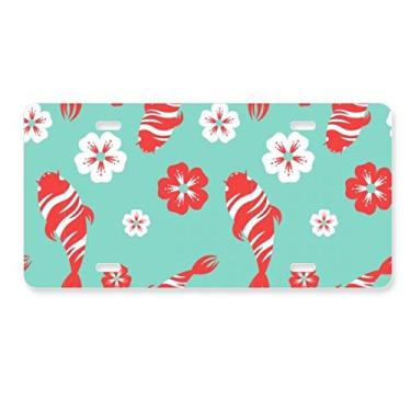 Imagem de DIYthinker Sakura Repeat Japan Placa de licença para decoração de carro, acessório de aço inoxidável