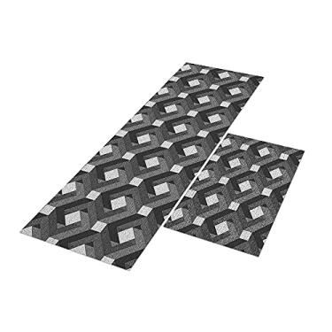 Imagem de Tapete Passadeira de Cozinha Cindy 120x40 + Capacho 60x40