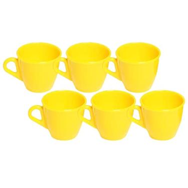 Imagem de Kit 6 Xicaras em Acrílico Cristal de Café - Chá Decor - Amarela