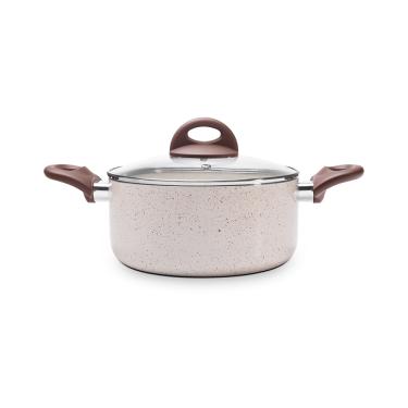 Imagem de Caçarola Com Tampa E Fundo De Indução Ceramic Life Brinox Granada Ø 24 cm Vanilla