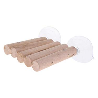 Imagem de Píer de tartaruga flutuante de madeira Baoblaze e plataforma para répteis - P