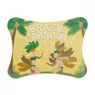 Imagem de Hula Brasil, Carnaval, slogan Brasil, moldura de quebra-cabeça, enfeite de quebra-cabeça