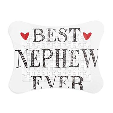 Imagem de Moldura de quebra-cabeça Best Nephew Ever Citação parentes Decoração de imagem Enfeite de jogo de quebra-cabeça