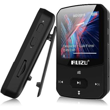 Imagem de Clipe Mp3 Player com Bluetooth 5.0, mini reprodutor de música de som sem perdas com rádio FM gravador de voz fones de ouvido de vídeo para corrida, suporte até 128 GB (preto)