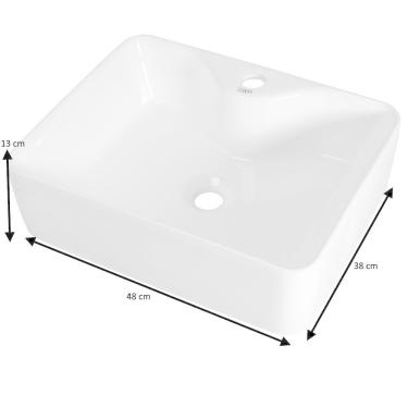 Imagem de Kit Cuba Pia Louça Cerâmica Banheiro Com Torneira E Válv S09