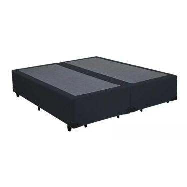 Imagem de Base Cama Box Bipartido King Size Corino Preto 40x193x203