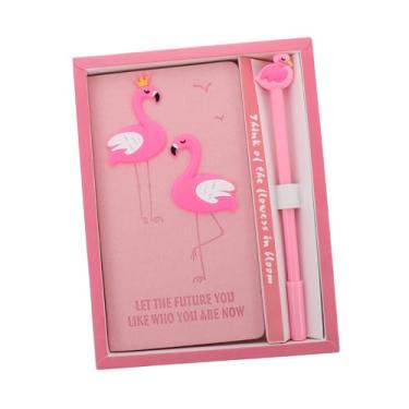 Imagem de Gogogmee caderno flamingo cadernos Diário bloco de notas de desenho animado presentes o presente bloco de notas flamingo presente bloco de notas Papelaria viagem rosa