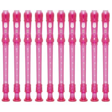 Imagem de Kit 10 Flautas Doce Soprano Germânica Em C YRS-20G Rosa Yamaha