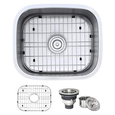 Imagem de Ruvati Tigela única para pia de cozinha de aço inoxidável calibre 16 de 53 cm - RVM4131