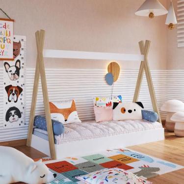 Imagem de Cama Montessoriana Infantil Tipo Cabana Branco - Completa Móveis