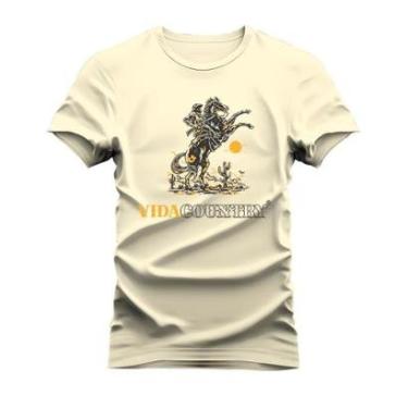 Imagem de Camiseta Plus Size Estampada Algodão Confortável T-Shirt Vida Country De Cavalo-Unissex