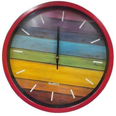 Imagem de Relógio de Parede 30x4cm N239575-0 Vermelho - Quanhe