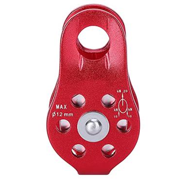 Imagem de Polia De Corda única De Liga De Alumínio, Polia única De Escalada Em árvore Fixa, Bloco De Polia De Segurança De Escalada Para Tendência De Engate(Vermelho)