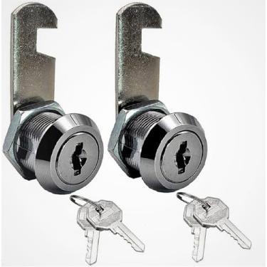 Imagem de Cadeado de substituição geral para caixa de ferramentas de 16 mm, 2 conjuntos, trava de câmera de 5/8", trava de chave de caixa de correio, trava de chave para cômoda de gavetas, caixas de segurança, chaves diferentes