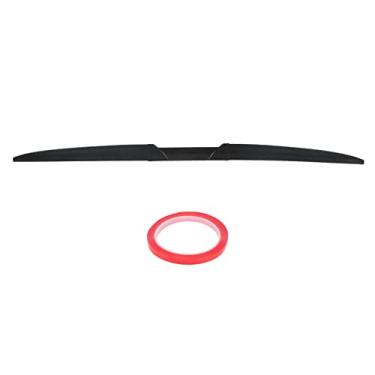 Imagem de Asa traseira do carro, tampa do porta-malas de borracha de 52,76 polegadas, asa do spoiler da porta traseira, emenda de três estágios, ajuste universal, fibra de carbono preta,