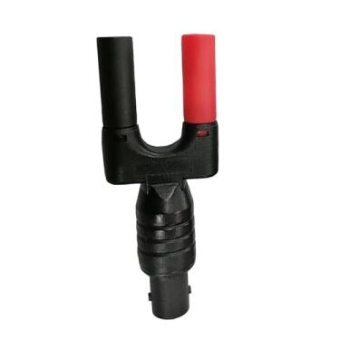 Imagem de UGPLM Plugue bnc para dois conectores de banana, adaptador de conector divisor de poste de ligação, peça de osciloscópio para engenheiro eletrônico