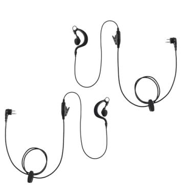 Imagem de DLECNFUN Fones de ouvido de vigilância de rádio bidirecional com cabo trançado de nylon, fone de ouvido Walkie Talkie com microfone para Motorola, dispositivos de escuta para espionagem (pacote com 2)