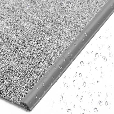 Imagem de Encadernação de acabamento de borda de carpete, tiras de transição de piso de PVC cinza, barra protetora de borda de 1-15 M, fita de moldagem de vedação de borda de capacho de tapetes autoad