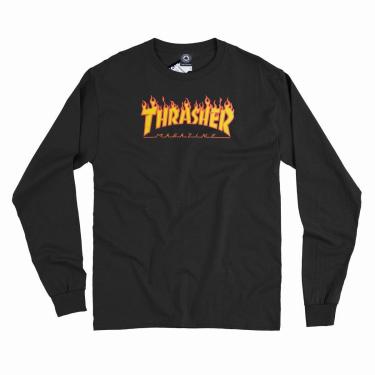 Imagem de Camiseta Thrasher Manga Longa Flame Logo-Unissex