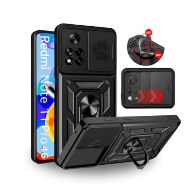 Imagem de Capa Capinha Armor Anti Choque Ring Para Redmi Note 11 Pro 4G (Tela 6.67) + Anel Giratório + Proteção De Câmera - Proteção Militar