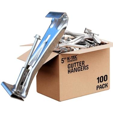 Imagem de Cabides de calha ocultos de 12,7 cm com um parafuso pré-inserido resistente à ferrugem - Suportes de calha de chuva resistente com clipe para calhas de alumínio estilo K de 12,7 cm - Reparação fácil