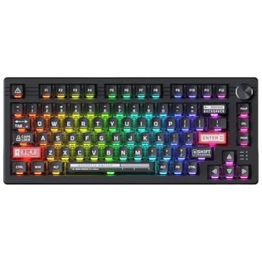 Imagem de DAREU EK75RT Teclado para jogos com fio de gatilho rápido, teclado mecânico com efeito Hall, acionamento ajustável, 75% TKL com botão, retroiluminação RGB com sensor magnético, teclas translúcidas