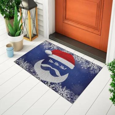 Imagem de Capacho Divertido e Criativo Tapete Decorativo Tema Natal - Papai Noel Ho Ho Ho Ca188