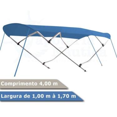 Imagem de Capota Toldo Nautico 4 Arcos 4m Comprimento Estrutura Reforçada P/ Lan