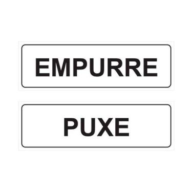 Imagem de Kit 2 Adesivos Para Porta Empurre E Puxe 2 Uni. - Adesivo  Empurre E P