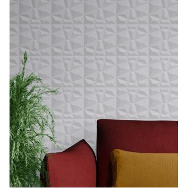 Imagem de Kit 50 Placas 25x25cm 3D Decorativa Diamante Revestimento Plástico PVC