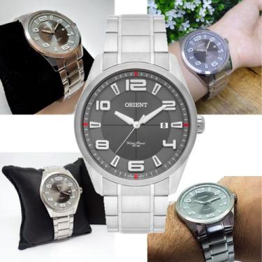 Imagem de Relógio Orient Masculino Prateado Grande Prova dÁgua Original Analógic